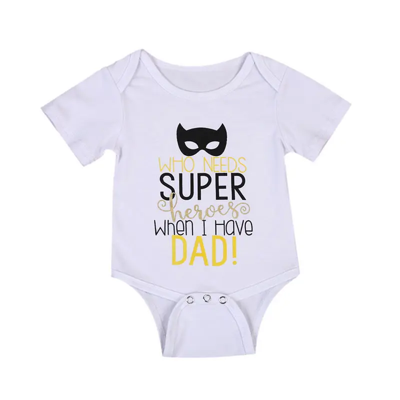 

Newborn Kids Baby Girls Batmans Super Heroes Romper Jumpsuit Short Sleeve White Cotton Outfits 0-24M Support Drop Shipping