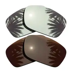 Серебряные зеркальные и коричневый Поляризованные замены линзы для топлива ячейки кадра 100% UVA и UVB