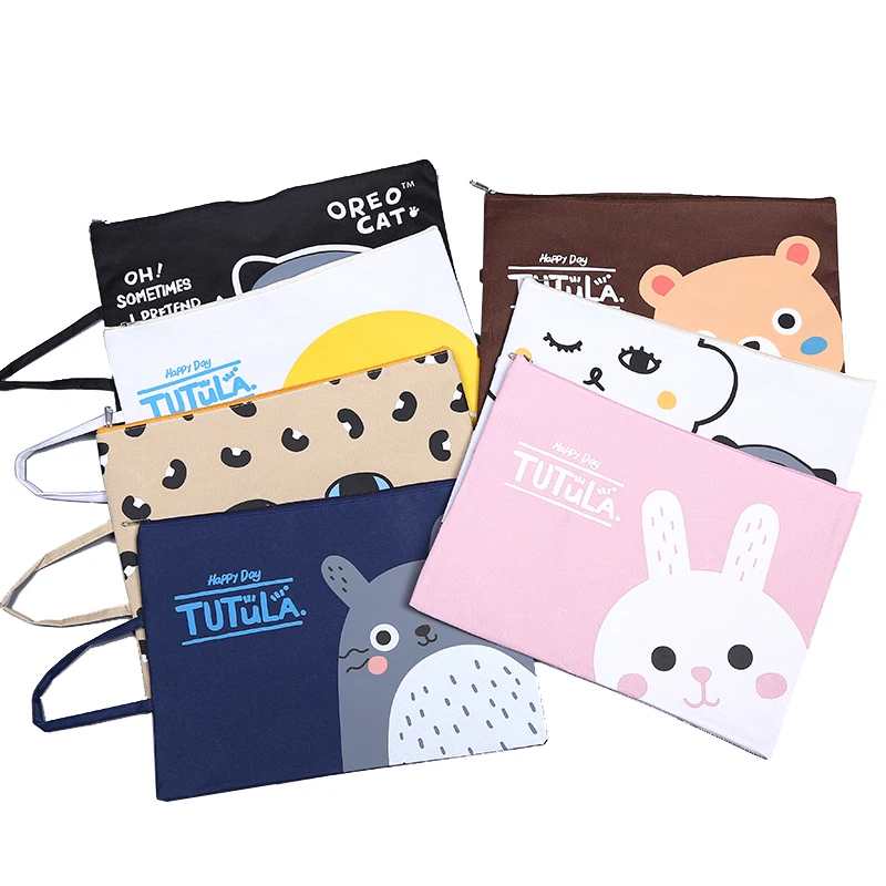 

Document Bag Waterproof Oxford 32*23.5CM A4 Zipper Cartoon Handbag Folder For Documents Holder Organizer For The Office School