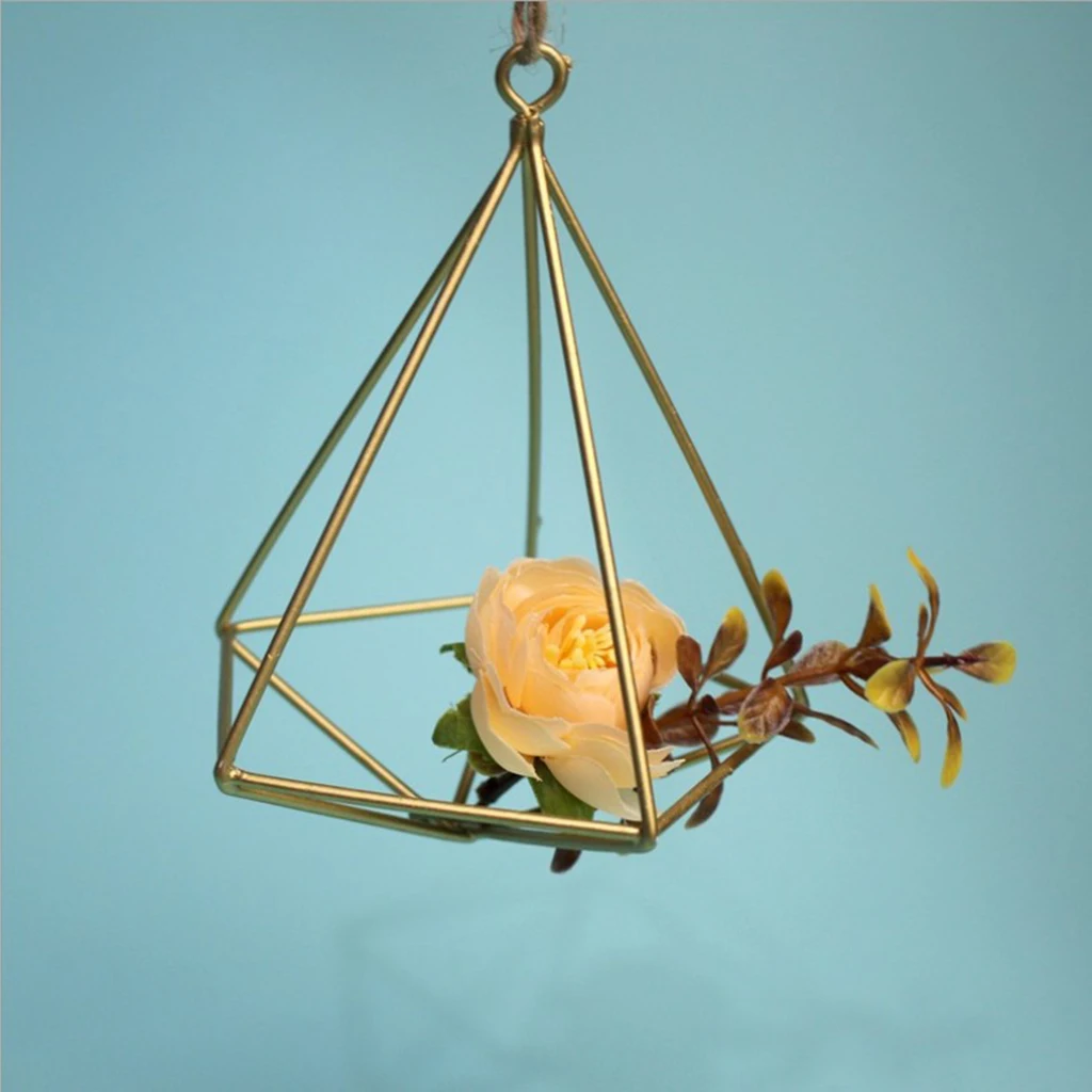 Air Plants Holder Hanging Geometric Shaped Flowers Rack for Wedding Party Wall Art Decor