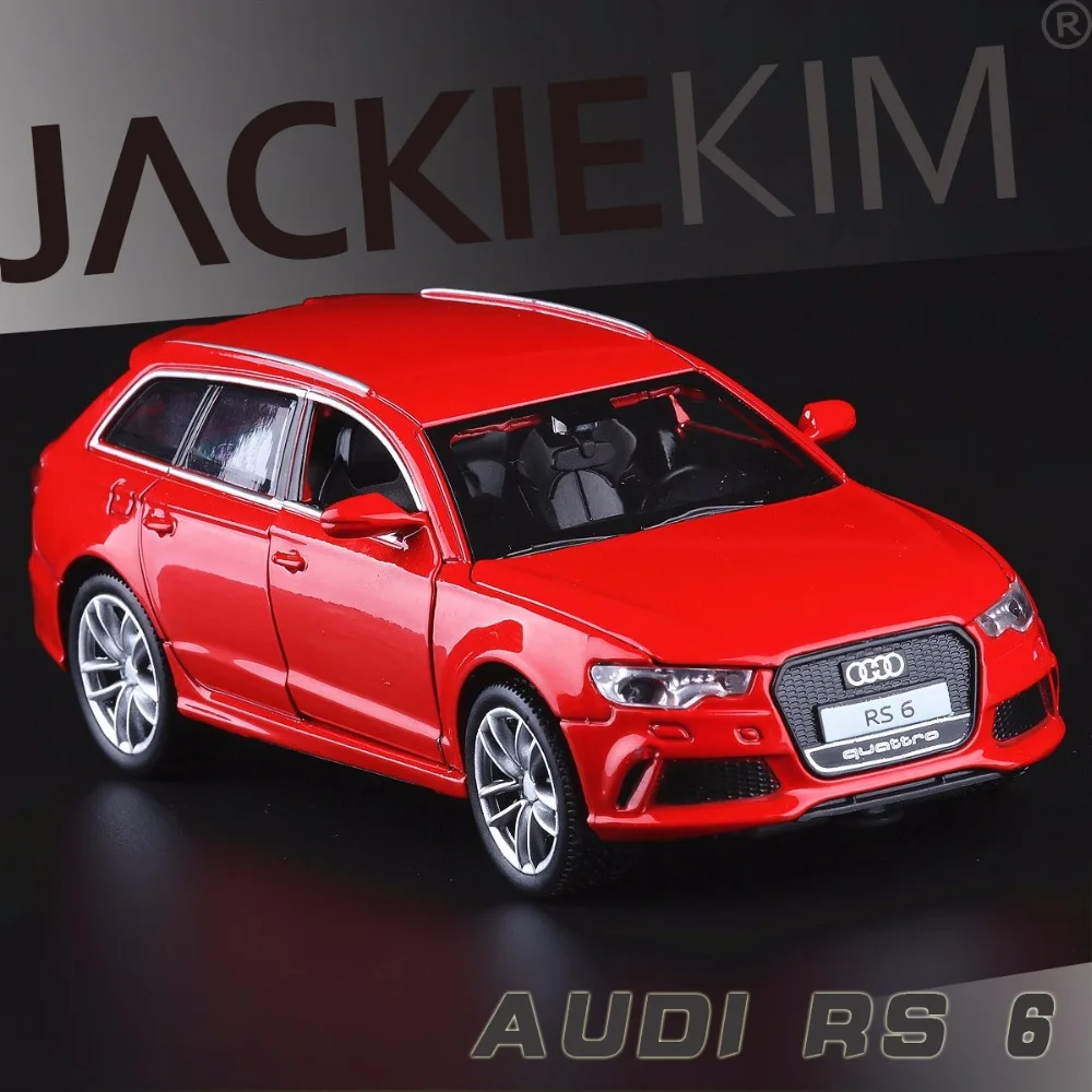 Модель автомобиля из 1:32 сплава, высокая имитация Audi RS6, металлические Литые игрушечные транспортные средства, мигающие музыкальные детские игрушки