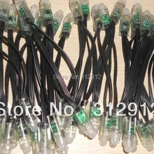 Промо-Акция! DC5V WS2811 Контролируемая 12 Диаметр светодиода пиксельный узел, 50 шт в наборе, веревочке, со всеми черный провод, инжекторного типа