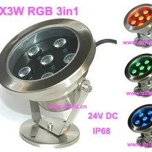 По DHL! IP68 18 Вт RGB светодиодный фонтан света, светодиодный прожектор, 24 В, DS-10-12-18W-RGB, постоянное напряжение, ШИМ