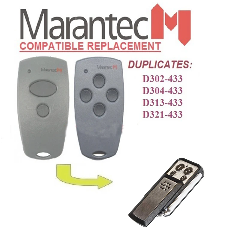 

2pcs FOR Aftermarket MARANTEC D302-433,D304-433,D313-433,D323-433,D321-433,Command 131-433 compatible remote