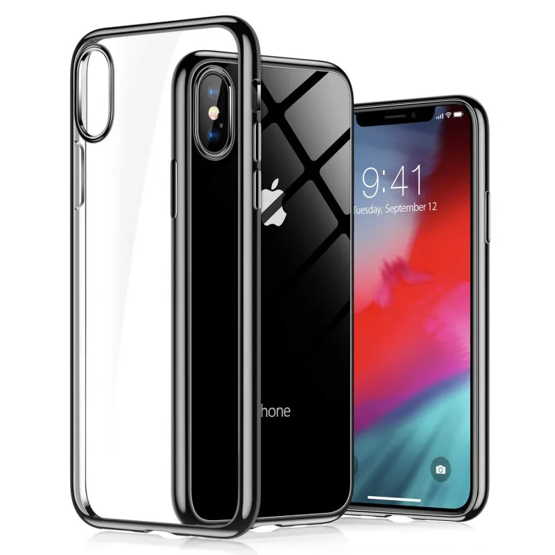 

Luxury Soft TPU Cases for iPhone 7 X 8 6 6S Plus Plating Shining Case for iPhone XS Max XR Slim Thin Transparent Cover