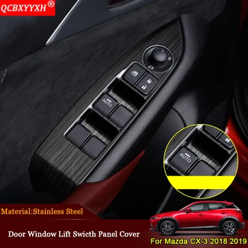 

QCBXYYXH Car-styling 4pcs/set ABS Car Interior Door Window Lift Switch Panel Covers Trim Car Decoration For Mazda CX-3 2018 2019