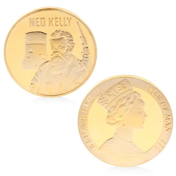 

Wholesale Rewarding Coins Ned Kelly 2# Commemorative Souvenir Coin Gold Plated Collection Gifts Souvenirs