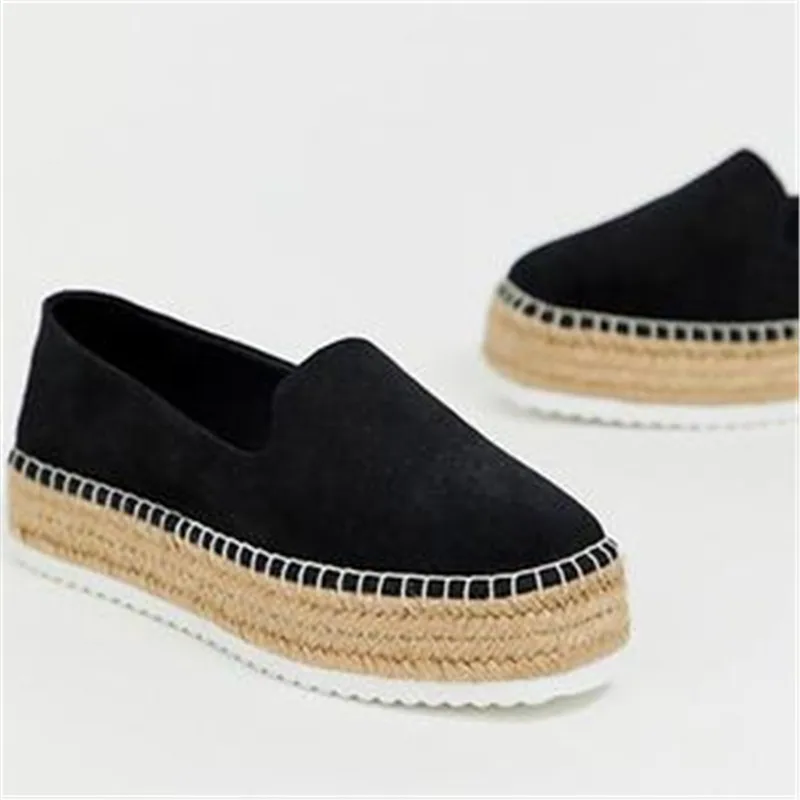 MoneRffi Faux Suede Espadrilles Shoes Casual Loafers Women Flats Ballet Comfortable Ladies Zapatos Mujer