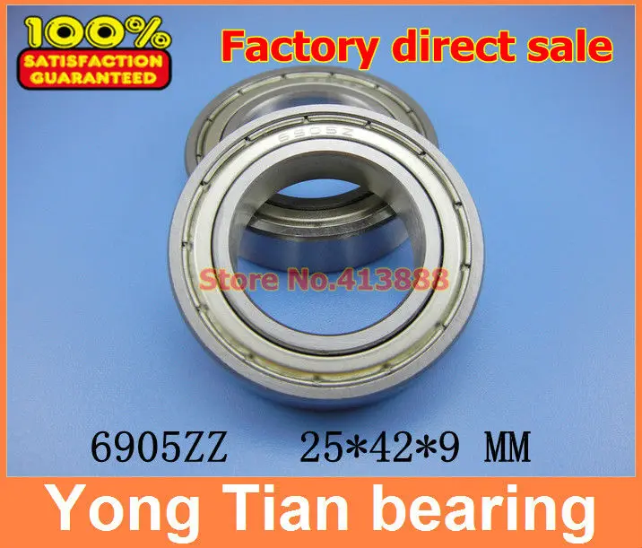 

10pcs free shipping thin wall deep groove ball bearing 6905ZZ 25*42*9 mm