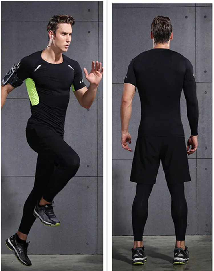 5 шт./компл. спортивные костюмы для бега мужские компрессионные баскетбольные спортивные костюмы для бега быстросохнущие спортивные костюмы для бега