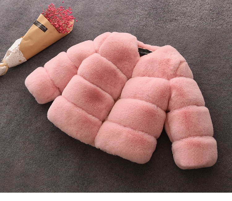 Winter Girls faux fur Coats fashion Children winter Jackets for girls clothes Kids Outerwear fur Jackets warm princess coat