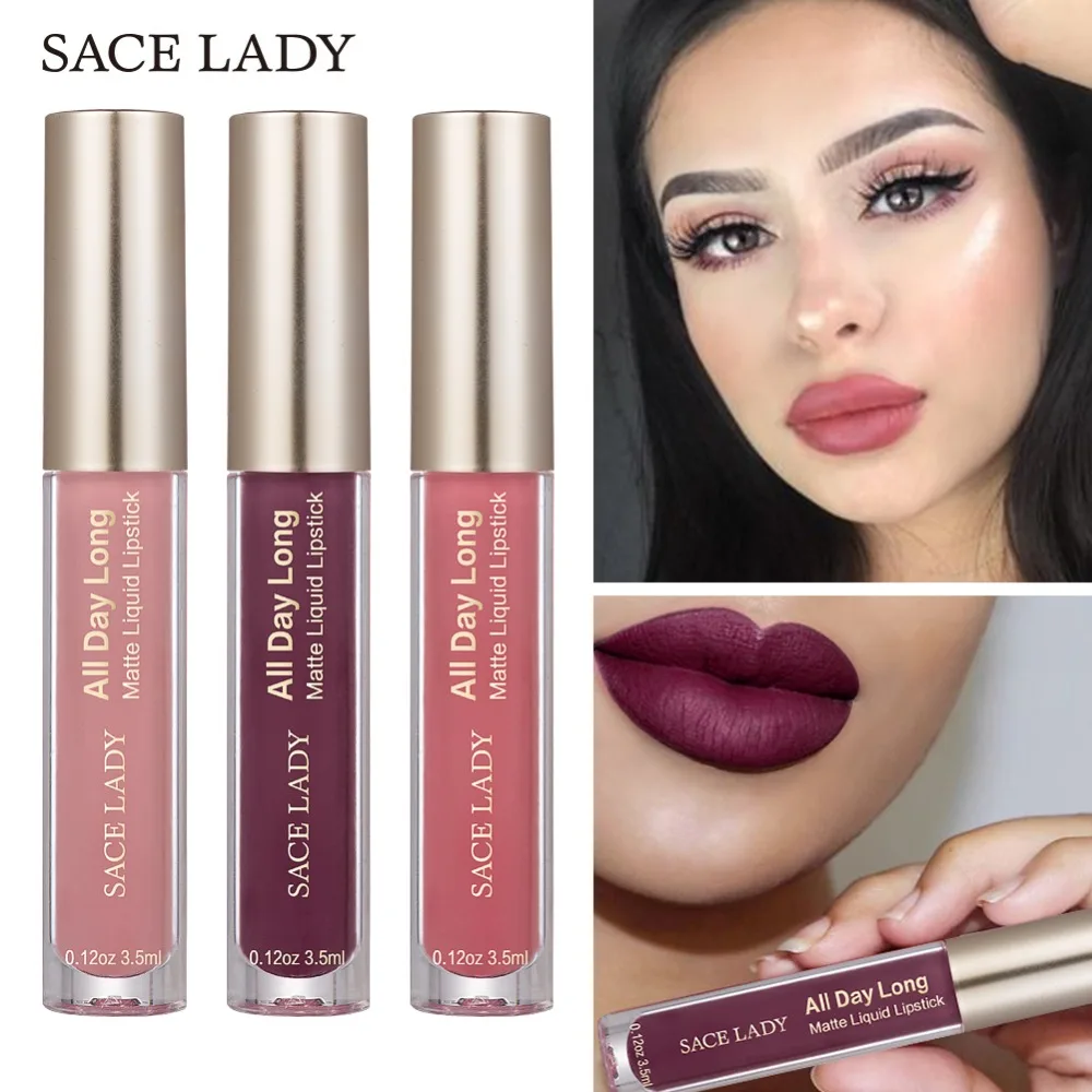 

SACE LADY Matte Lipstick Set Liquid Lip Stick Makeup Long Lasting Red Nude Lipgloss Tint Make Up Kit Waterproof Brand Cosmetic