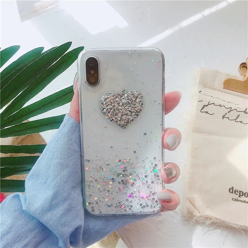 Для huawei P8 P9 P10 lite P20 P30 Pro selfie P smart case coque милый Блестящий blingbling love прозрачный мягкий