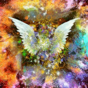 

Laeacco Angel Wings Gradient Color Painting Baby Photography Backgrounds Customized Photographic Backdrops For Photo Studio