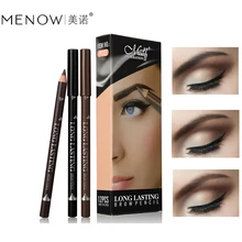 Menow бренд макияж глаз натуральные деревянные карандаш для бровей водонепроницаемый черный коричневый бровей ручка мягкая гладкая бровей инструмент MN074