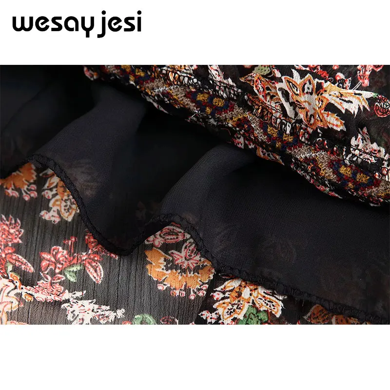 2019 الصيف الربيع اللباس النساء vestidos الإنجليزية نمط ألف خط زهرة طباعة قصيرة كم ميدي اللباس vestidos دي فييستا حزب اللباس