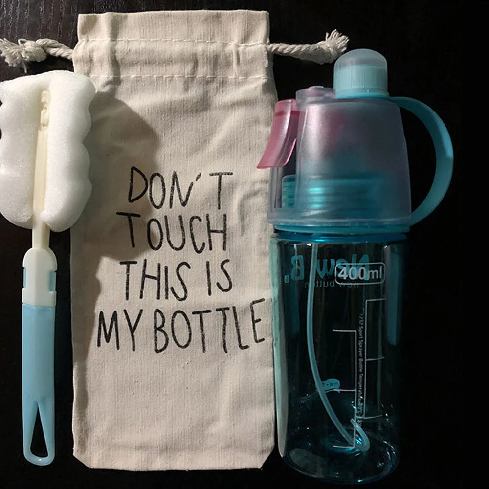400ml Plastic Spray Water Bottle Portable Drinking Cup Outdoor Climbing Bottles - Цвет: 400ml