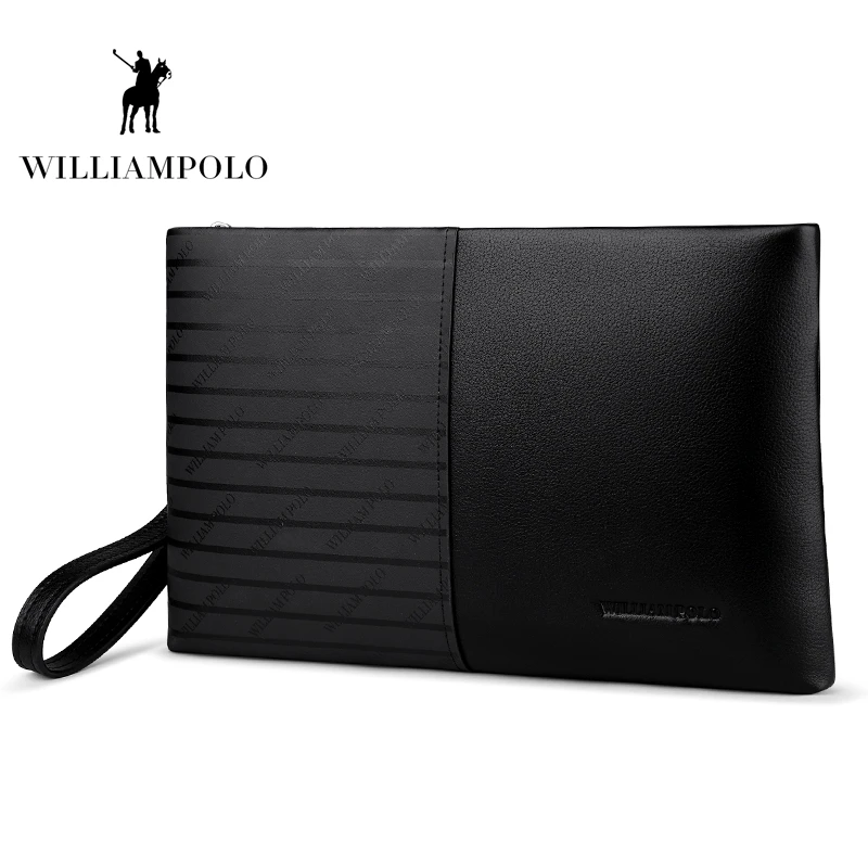 

WILLIAMPOLO Luxury Brand Male Clutch Bag iPad Holder Envelope Bag With Straps PL247