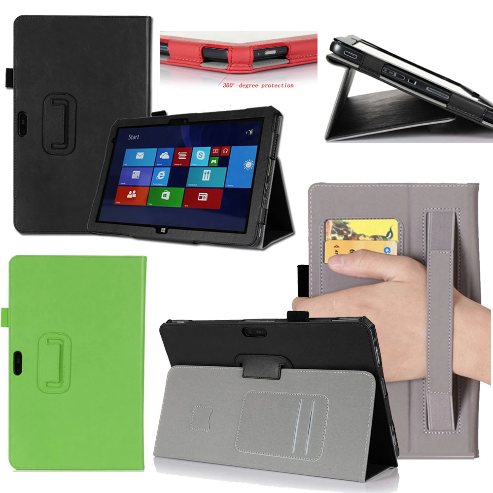 

Cowhide Magnetic Flip Stand PU Leather Cover Card Hand Strap Funda Capa Case For Dell Venue 11 Pro 5130 10.8" Tablet +Film +Pen