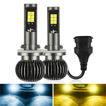 

kongyide Car Light 2Pcs LED Light 880/881 CSP Bulb Dual Color Kit For Fog Light Car White/Yellow 9600LM 40W 9V-32V Faro jy8