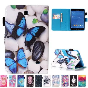

For Samsung Galaxy Tab4 7.0 Fashion Print Flip PU Leather Cover Case For Samsung Galaxy T230 T231 T235 Tablet Cases W/Stand