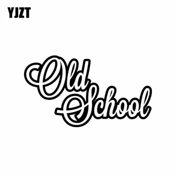 

YJZT 15CM*8.5CM LARGE OLD SCHOOL DECAL FUNNY VINYL CAR STICKER Black Silver C10-01084