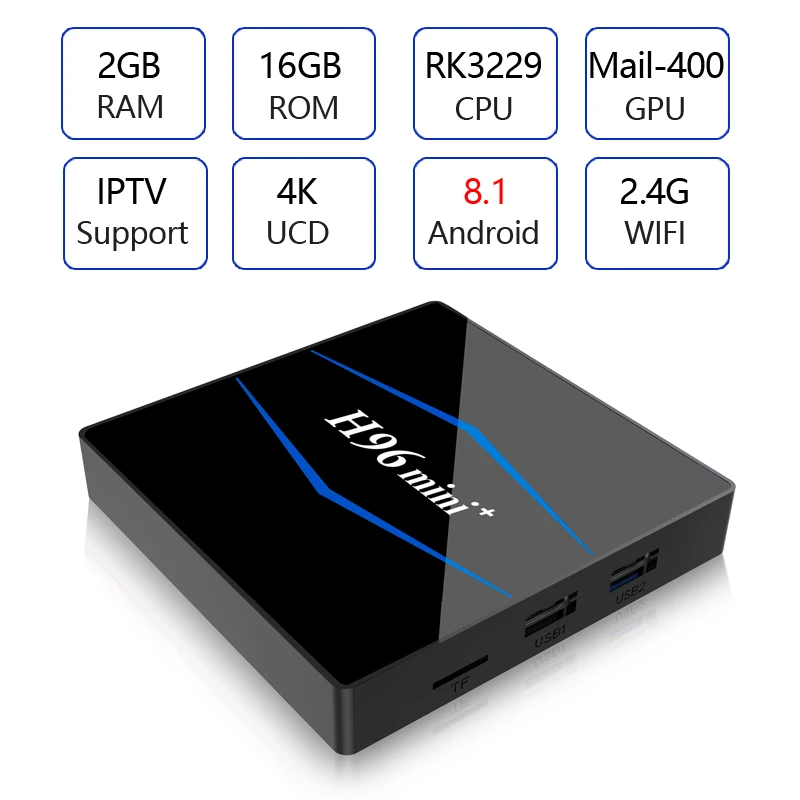 H96 мини умный Android 8 1 ТВ бокс Rockchip RK3229 Четырехъядерный 4k 100M 2 gb 16 Miracast WiFi медиаплеер