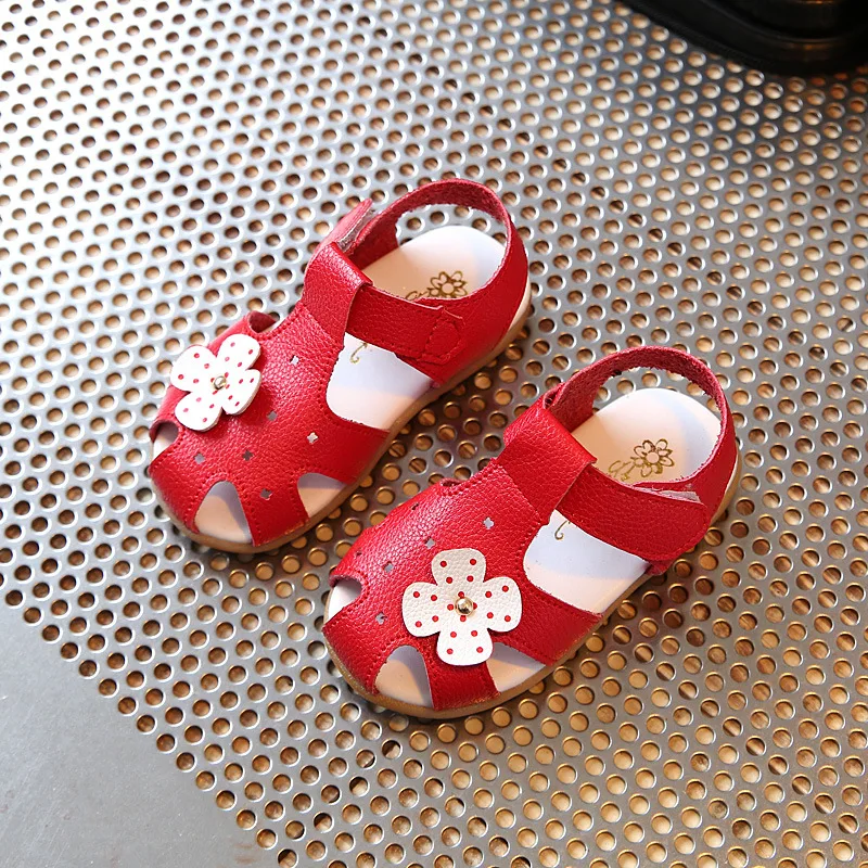 Туфли красные для девочек босоножки детская обувь обувь для девочек Aercourm A г. для девочек летние босоножки новые детские сандалии цветы для девочек Сандалии на плоской подошве детская летняя - Цвет: Красный