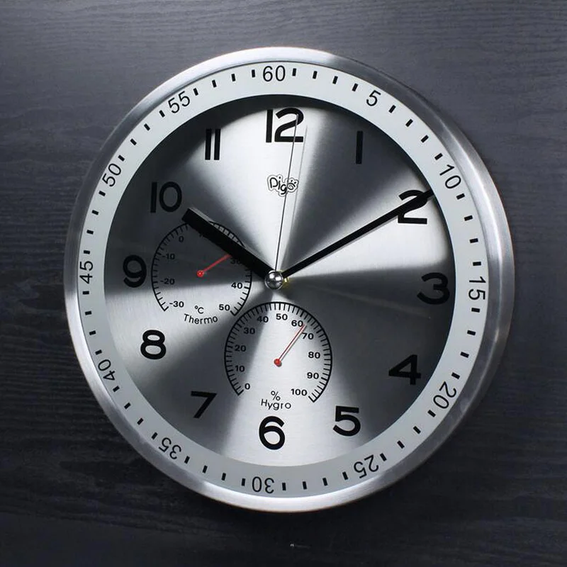 2016 New Arrival 12 inch Large Round Modern Metal Wall Clock with