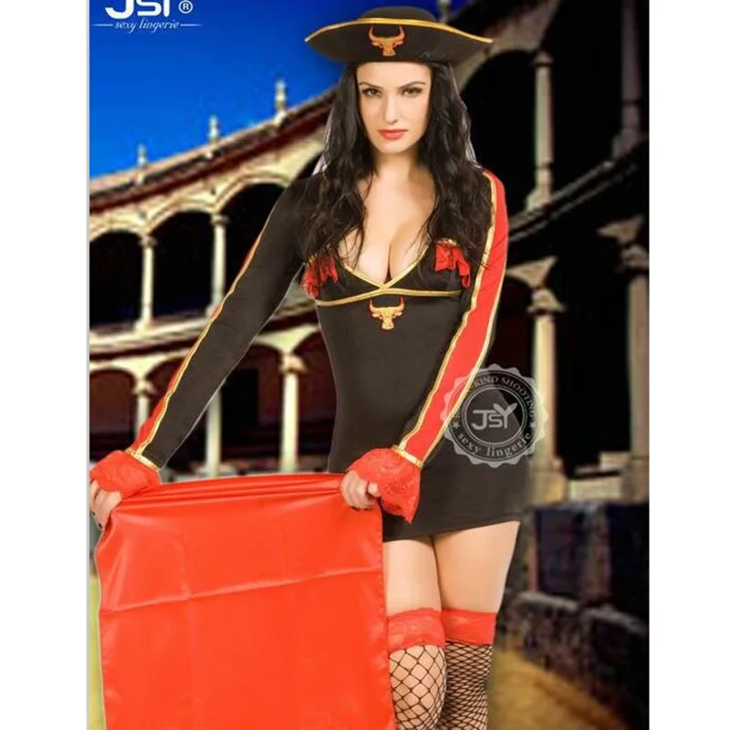 

Halloween Pirate Cosplay Costume Adult Women Fancy Spanish Matador Spain Bullfighter Halloween Cosplay Costume in Plus Size 9879