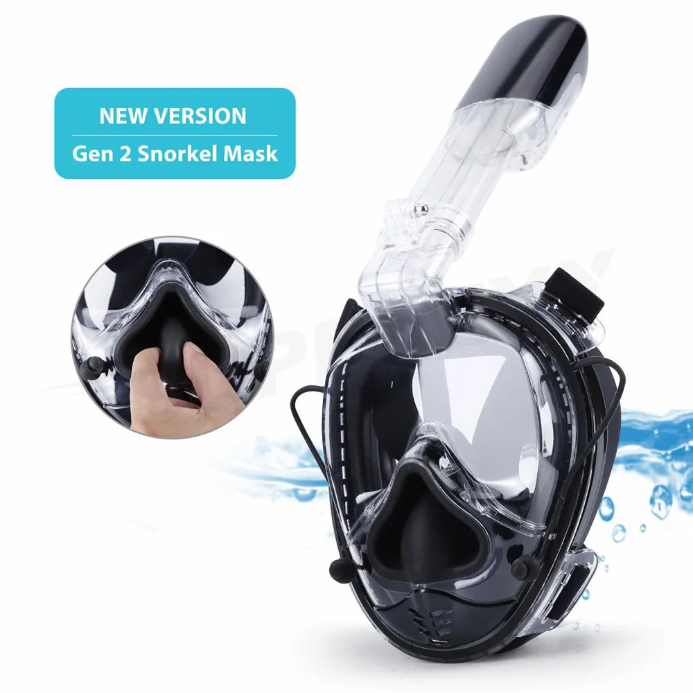 Мягкая маска для дайвинга в носу, новинка года, обновленная маска для подводного плавания с полным лицом, цельная противозапотевающая маска для детей и взрослых