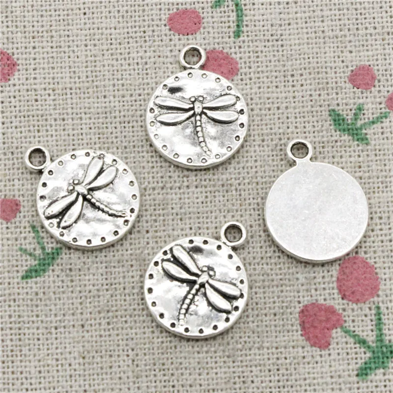 18pcs Charms dragonfly 15mm Tibetan Silver Vintage Pendants For Jewelry