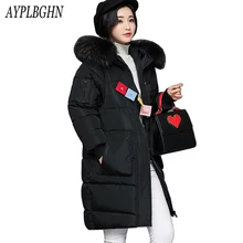 New Long Parkas For Women Winter Slim Wadded Cheap Coats Plus Size Fur Hooded Jackets Solid
