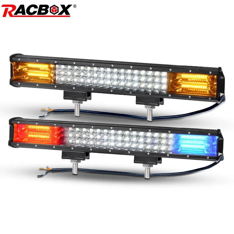 

20 Inch Offroad LED Light Bar Double Color Combo Beam 12V 24V Spotlight LED Work Fog Light For Truck Tractor UAZ ATV SUV MPV 4X4