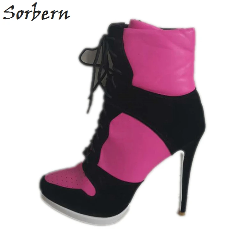

Sorbern Short Ankle Booties Women High Heel Sneaker Shoes Ladies Platform Boot Heels Multi Colors Womens Size 12 Boots
