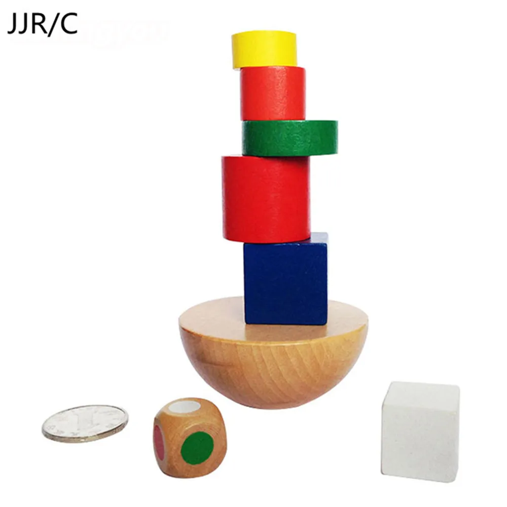 

JJR/C Wooden Blocks Toys Montessori Balancing Game Canvas Bag Children'S Educational Toy For Children Gift