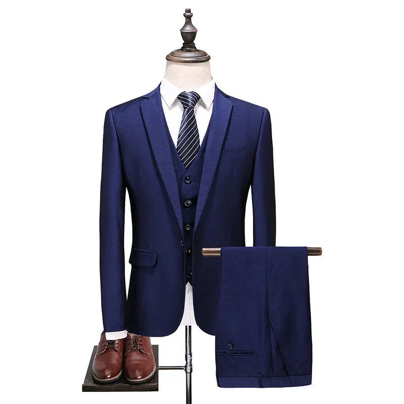 2018 New Men's Fashion Wedding Dress Suit Three-piece Male Formal Business Casual Suits