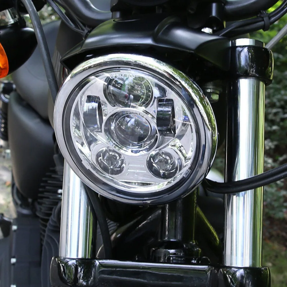 

For LED Headlight Black Chrome DOT 5.75 INCH rojector Bulb E085