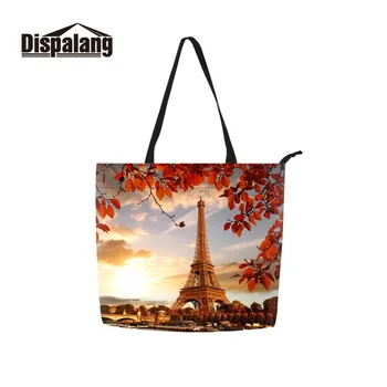 

Dispalang Big Canvas Tote Bag Fabric Cotton Cloth Reusable Handbags Scenery Printed Shopping Carrier for Lady Grocery Bags