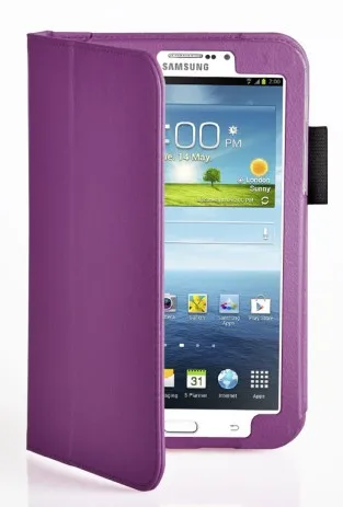 Gligle кожаный чехол сотового телефона с подставкой для samsung Galaxy Tab3 7,0 T210 T211 11 Цвета 200 шт./лот - Цвет: purple