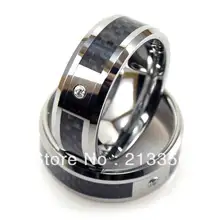 Дешевая цена продвижение продаж! США мужское вольфрамовое кольцо с инкрустацией из углеродного волокна и фианитами