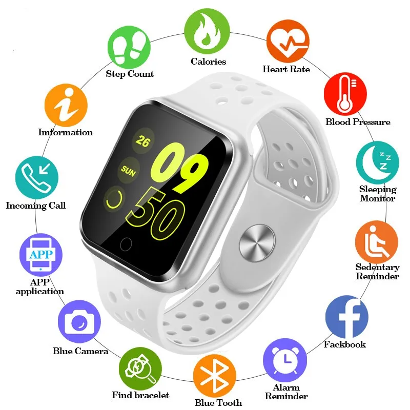 

Women Mmen Smart watch Color Screen IP67 Waterproof Sports For Iphone Smartwatch Heart Rate Monitor Blood Pressure Functions