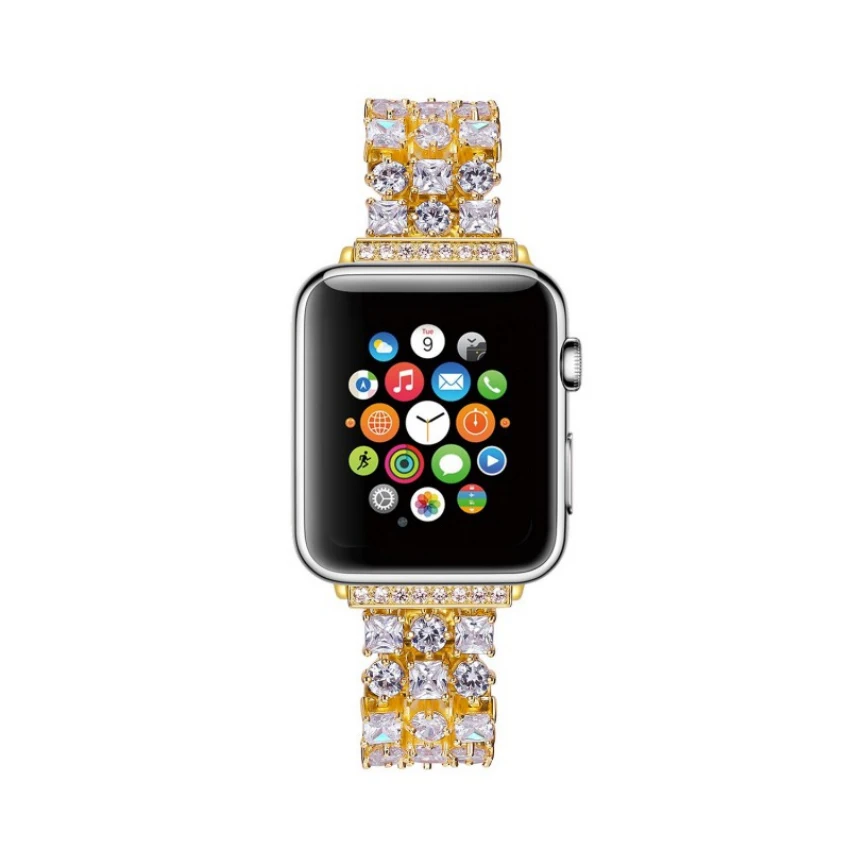 Женские часы, аксессуары для Apple Watch, 38 мм, 42 мм, 40 мм, 44 мм, бриллиантовый ремешок из нержавеющей стали для iwatch, серия 4, 3, 5, браслет