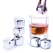5 pcs/lot Newest Whiskey Stainless steel Stones Whisky ice cooler for Whiskey beer Bar household Wedding Gift Favor Christmas whiskey whisky