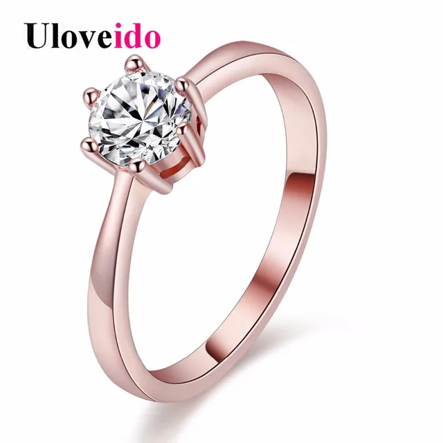 Uloveido Wedding Silver Ring Love Crystal Party Rings for Women Fianit Wholesale Uloveido Wedding Silver Ring Love Crystal Party Rings for Women Fianit Wholesale