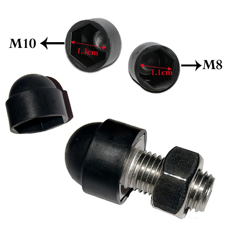 24pcs Bolt Cover M8/M10 Nylon&Plastic Metric Dome Bolts Nuts Head Caps Cover Hex Screws Kit Assortment