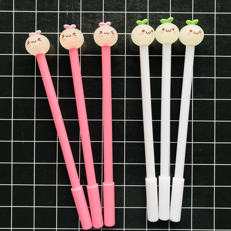 

2PC Cute Kawaii Bean sprouts Gel Pen Rollerball Pen School Office Supply Student Stationery 0.5mm Black Ink