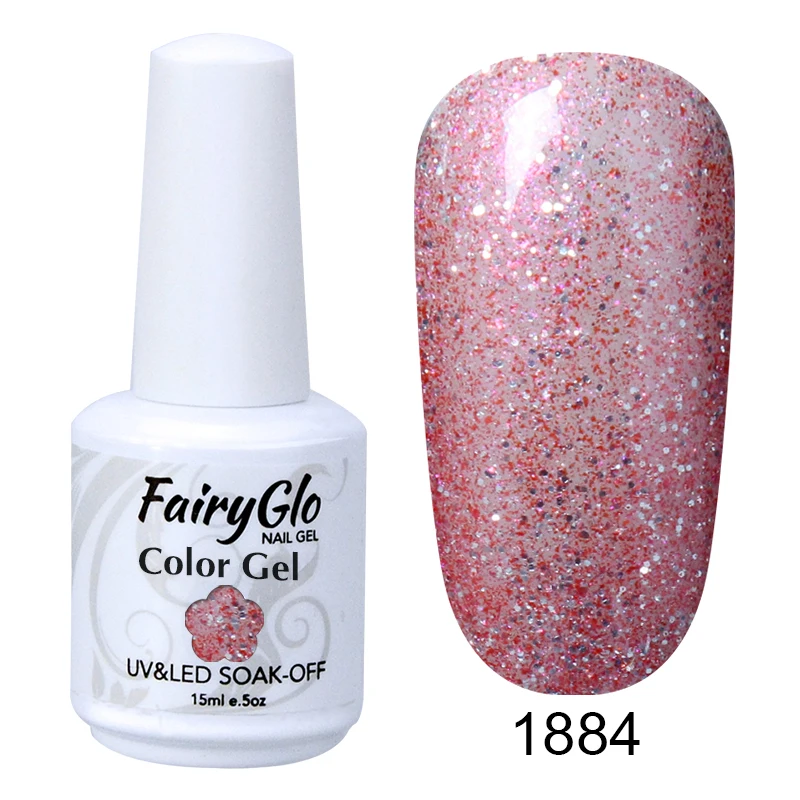 FairyGlo 15 мл Гель-лак для ногтей УФ-светодиодный гель-лампа для ногтей замачиваемый полуперманентный лак для ногтей гибридная краска геллак чернила - Цвет: G1884