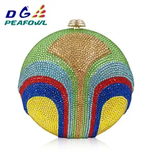 Настраиваемые круглые полосатые все кристаллы для женщин вечерние сумки с застежкой плечевые сумки Роскошный День чехол для телефона, бумажника