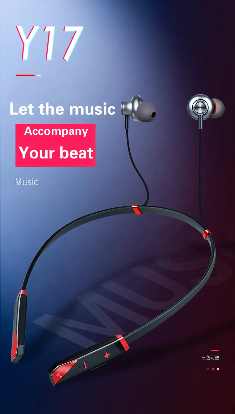 

Y17 Sports waterproof bluetooth headset Continuous use 25 hours in-ear Wireless Earphones soft wear Earphone for phones&Game